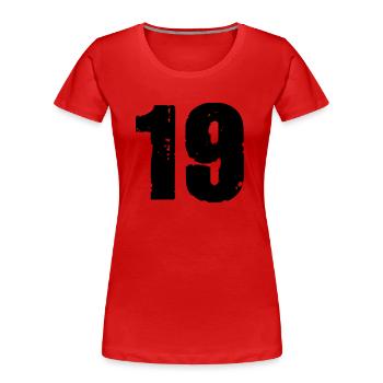 19 - Frauen Premium Bio T-Shirt - Rot - Vorne - Mia (176cm)