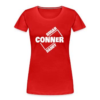 Conner - T-shirt bio Premium Femme - rouge - Devant - Mia (176cm)