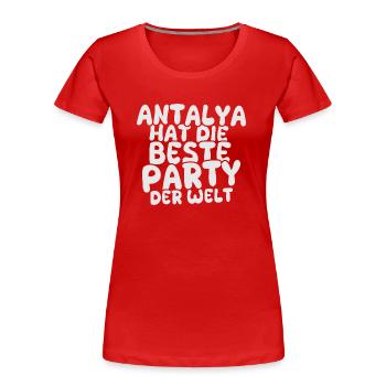 Geschenk für Antalya - Frauen Premium Bio T-Shirt - Rot - Vorne - Mia (176cm)