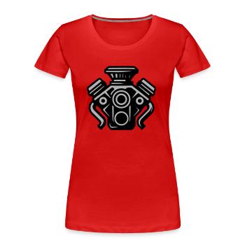 Réglage du symbole du véhicule moteur - T-shirt bio Premium Femme - rouge - Devant - Mia (176cm)