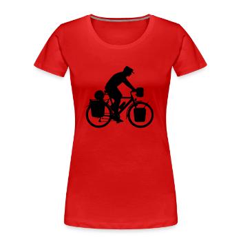 Radreisender ohne Globus - Danny A. Lettkemann - Frauen Premium Bio T-Shirt - Rot - Vorne - Mia (176cm)