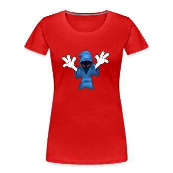 Judgement Day Classic Ghost Logo - Women's Premium Organic T-Shirt - red - Front - Mia (176cm)