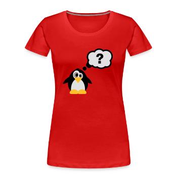 Pinguine Fragezeichen - Frauen Premium Bio T-Shirt - Rot - Vorne - Mia (176cm)