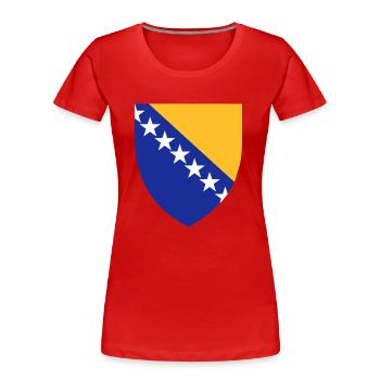 Drapeau des armoiries de Bosnie-Herzégovine - T-shirt bio Premium Femme - rouge - Devant - Mia (176cm)