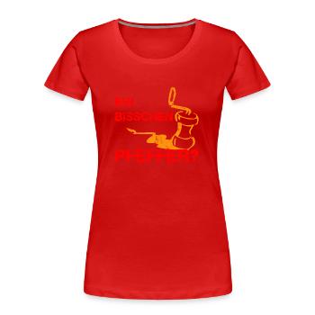Ein bisschen Pfeffer - Frauen Premium Bio T-Shirt - Rot - Vorne - Mia (176cm)