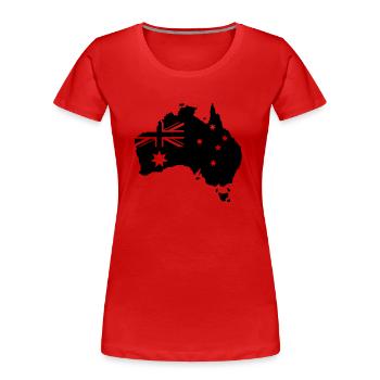 australia map design - Frauen Premium Bio T-Shirt - Rot - Vorne - Mia (176cm)