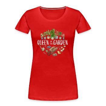 Queen of the garden - Frauen Premium Bio T-Shirt - Rot - Vorne - Mia (176cm)