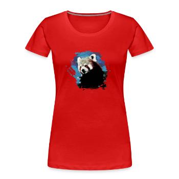 Roter panda ,Graffiti, Malerei,pandabär,blau,braun - Frauen Premium Bio T-Shirt - Rot - Vorne - Mia (176cm)