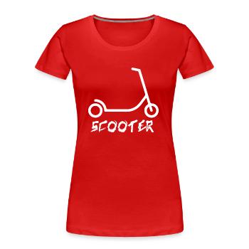 E-Scooter E-Roller Scooter - Frauen Premium Bio T-Shirt - Rot - Vorne - Mia (176cm)