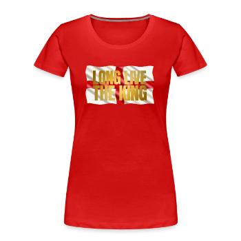 British King Coronation Charles England Flag - Women's Premium Organic T-Shirt - red - Front - Mia (176cm)