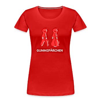 Gummipärchen Paar Liebe - Frauen Premium Bio T-Shirt - Rot - Vorne - Mia (176cm)