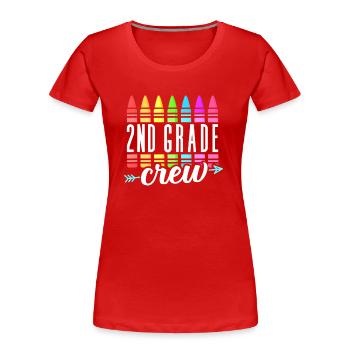 2Nd Grade Squad Teacher Team Second Grade Rocks K - Women's Premium Organic T-Shirt - red - Front - Mia (176cm)
