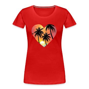 Vacances d’été Palm Beach Palm Islands Island Sun - T-shirt bio Premium Femme - rouge - Devant - Mia (176cm)
