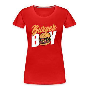 Burger Boy Hamburger Food Meat Buns - Frauen Premium Bio T-Shirt - Rot - Vorne - Mia (176cm)