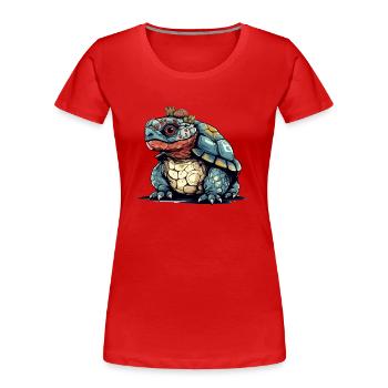 Zaza der Streuer - Frauen Premium Bio T-Shirt - Rot - Vorne - Mia (176cm)