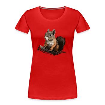 Écureuils Écureuils forestiers Écureuils Écureuils - T-shirt bio Premium Femme - rouge - Devant - Mia (176cm)