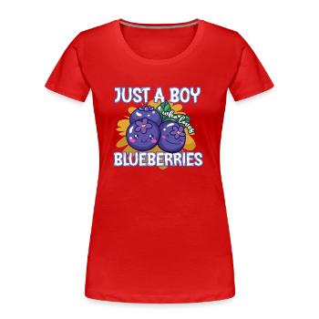 Blueberries - Women's Premium Organic T-Shirt - red - Front - Mia (176cm)