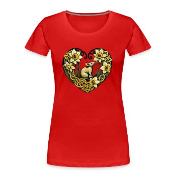 Nagetier-Liebe - Frauen Premium Bio T-Shirt - Rot - Vorne - Mia (176cm)