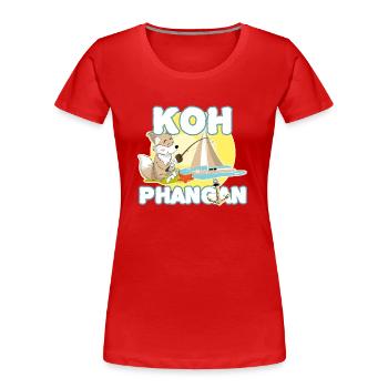 Voile Pêche k8h phangan - T-shirt bio Premium Femme - rouge - Devant - Mia (176cm)