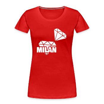 Milan comme précieuse - T-shirt bio Premium Femme - rouge - Devant - Mia (176cm)