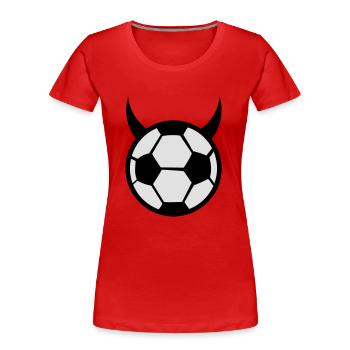 fussball - fußball teufel - Frauen Premium Bio T-Shirt - Rot - Vorne - Mia (176cm)