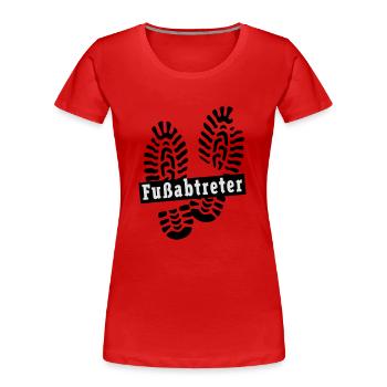 Fußabtreter - Frauen Premium Bio T-Shirt - Rot - Vorne - Mia (176cm)