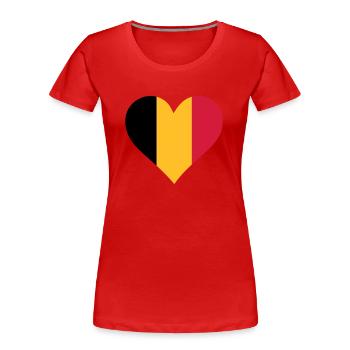 Un coeur pour la Belgique - T-shirt bio Premium Femme - rouge - Devant - Mia (176cm)
