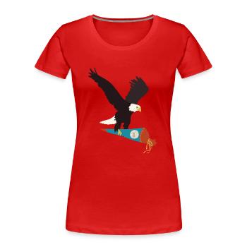 Adler_Schultüte_blau - Frauen Premium Bio T-Shirt - Rot - Vorne - Mia (176cm)
