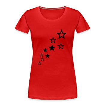 sterne - Frauen Premium Bio T-Shirt - Rot - Vorne - Mia (176cm)