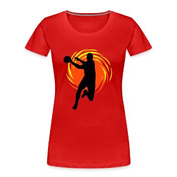 Wirbel Handballer - Frauen Premium Bio T-Shirt - Rot - Vorne - Mia (176cm)