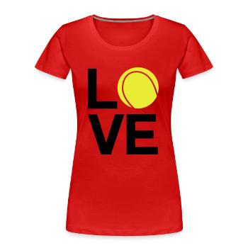 tennis_love - T-shirt bio Premium Femme - rouge - Devant - Mia (176cm)