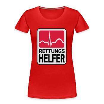 Rettungshelfer - Frauen Premium Bio T-Shirt - Rot - Vorne - Mia (176cm)