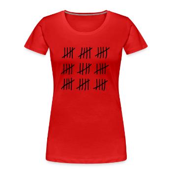 tage_zaehlen_45 - Frauen Premium Bio T-Shirt - Rot - Vorne - Mia (176cm)