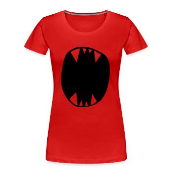 Monster Maul - Frauen Premium Bio T-Shirt - Rot - Vorne - Mia (176cm)