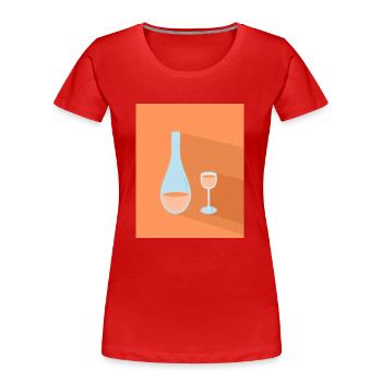Flasche und Glas - Frauen Premium Bio T-Shirt - Rot - Vorne - Mia (176cm)