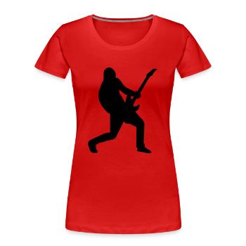 Guitar player - T-shirt bio Premium Femme - rouge - Devant - Mia (176cm)