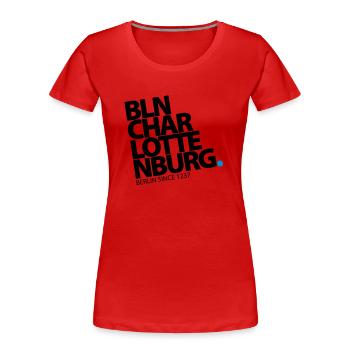 Berlin Charlottenburg - Frauen Premium Bio T-Shirt - Rot - Vorne - Mia (176cm)