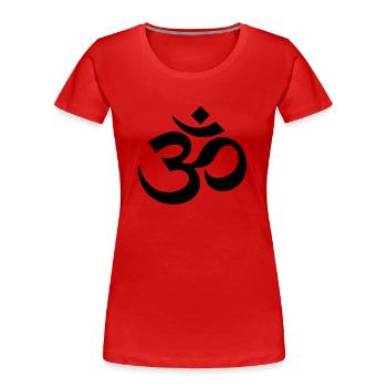 aum_om5x5 - Frauen Premium Bio T-Shirt - Rot - Vorne - Mia (176cm)