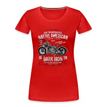 Dark Iron - Women's Premium Organic T-Shirt - red - Front - Mia (176cm)