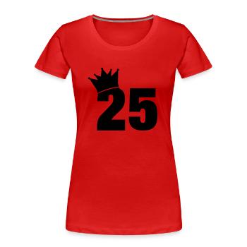25_krone_f1 - Frauen Premium Bio T-Shirt - Rot - Vorne - Mia (176cm)