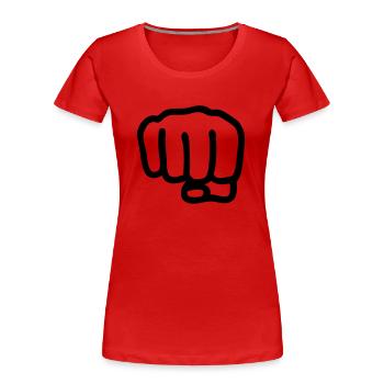 fist - Women's Premium Organic T-Shirt - red - Front - Mia (176cm)