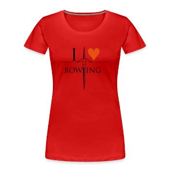 i love rowing - Frauen Premium Bio T-Shirt - Rot - Vorne - Mia (176cm)