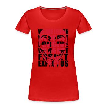 Anonymous Motto Shadow - Frauen Premium Bio T-Shirt - Rot - Vorne - Mia (176cm)