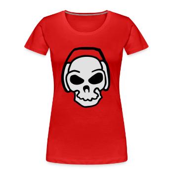 dj Schädel Kopfhörer Musik Elektro dj fun lustige - Frauen Premium Bio T-Shirt - Rot - Vorne - Mia (176cm)