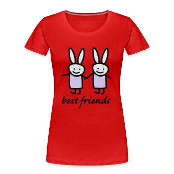 best friends - T-shirt bio Premium Femme - rouge - Devant - Mia (176cm)