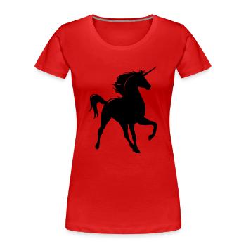 Einhorn silhouette kunst - Frauen Premium Bio T-Shirt - Rot - Vorne - Mia (176cm)