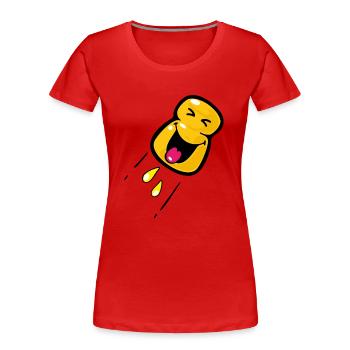 Smiley Nouvel An Liège - T-shirt bio Premium Femme - rouge - Devant - Mia (176cm)