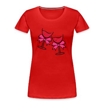 glases wine - Frauen Premium Bio T-Shirt - Rot - Vorne - Mia (176cm)