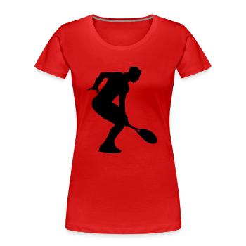 tennis spieler silhouette - Frauen Premium Bio T-Shirt - Rot - Vorne - Mia (176cm)