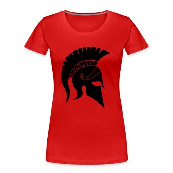 spartaner_001 - Frauen Premium Bio T-Shirt - Rot - Vorne - Mia (176cm)